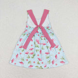 GSD0693--summer flower blue girls dress
