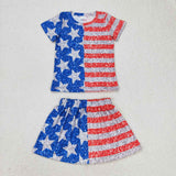 Stars stripe top skirt singer girls 4th of july outfits