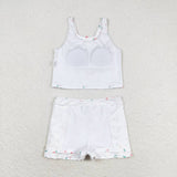 Sleeveless peach top skirt girls summer clothes  swimsuit
