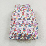 Floral stars dog kids girls backpack