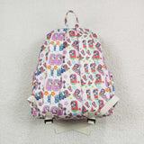 Floral stars dog kids girls backpack