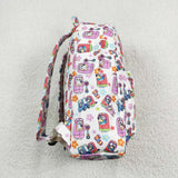 Floral stars dog kids girls backpack