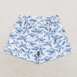 Turtle print kids boys summer swim shorts