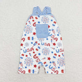 Strap firework popsicle USA baby boys 4th of july romper