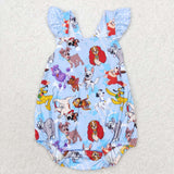 Flutter sleeves dogs lion ruffle baby girls romper