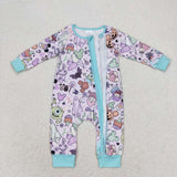 LR0969  Long sleeves cartoon blue milk silk  sleeper