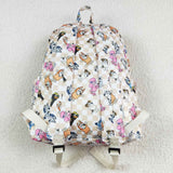 Khaki plaid dog kids backpack