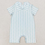 Short sleeves crab baby boys summer romper