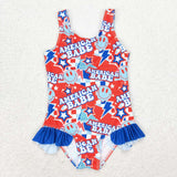 S0214- America BABE smile star swimsuit