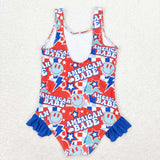 S0214- America BABE smile star swimsuit