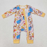 LR0971  Long sleeves cartoon bamboo bear yellow sleeper
