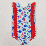 Smile stars popsicle girls 4th of july swimsuit
