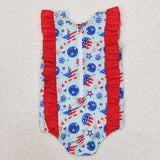 Smile stars popsicle girls 4th of july swimsuit