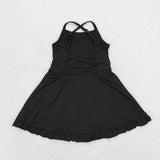 5.14-1 USA wearhouse S0446 BLACK sleeveless baby girls summer swimsuit