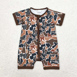 SR0666-- short sleeve came boy zip sleeper