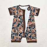 SR0666-- short sleeve came boy zip sleeper