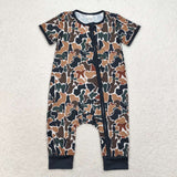 SR1899 short sleeves camo bamboo zip sleeper