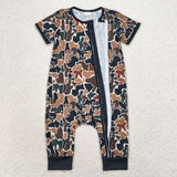 SR1899 short sleeves camo bamboo zip sleeper