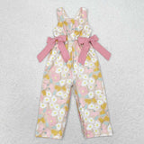 Straps floral daisy kids girls jumpsuit