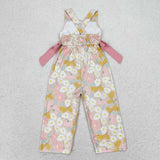 Straps floral daisy kids girls jumpsuit