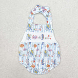 Starfish octopus fish halter baby girls romper