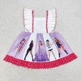 GSD1349  short sleeves singer girls dresses