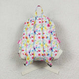 Pink flower ruffle girls backpack