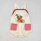Yellow straps bear baby boys pocket romper