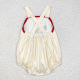 Yellow straps bear baby boys pocket romper