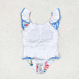 sailboat two pieces girls summer swimwear