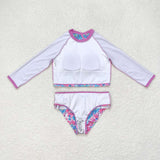 Pink tie dye watermelon girls 2 pcs swimsuit