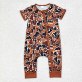 SR1895  short sleeves hunting camo brown zip sleeper