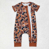 SR1895  short sleeves hunting camo brown zip sleeper