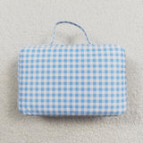 High quality blue plaid print lunch box 12.2*8.3*3.2 inches