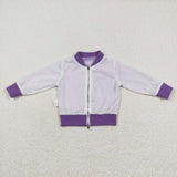 Purple sequin zipper baby girls winter coat