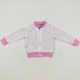 Pink sequin zipper baby girls winter coat