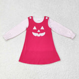 GLD0576  embroidery Halloween 2 pink suspenders dress outfits