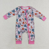 LR1210 Baby girls Christmas zipper bamboo sleeper