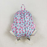 USA BA0217--floral and pink plaid backpack 10*13.9*4 inches
