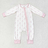 LR1124 long sleeve Halloween ghost bamboo zip sleeper