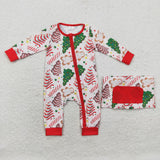 USA LR1150 long sleeve Christmas BAMBOO tree cake boys sleeper