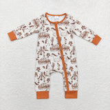LR1164 bamboo  long sleeve western wild flower sleeper