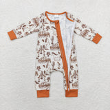 LR1164 bamboo  long sleeve western wild flower sleeper