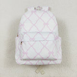 BA0225 Girls pink bow Backpack  17 * 13.2 * 5 inches