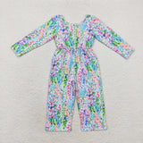 LR1141  long sleeves floral jumpsuit