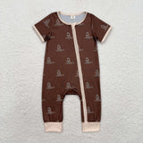 USA SR1898  short sleeves mallard bamboo brown zip sleeper