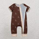 USA SR1898  short sleeves mallard bamboo brown zip sleeper