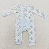 LR1148 bamboo long sleeve Christmas wreath blue sleeper
