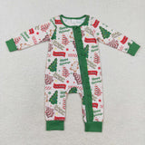 LR1056 bamboo long sleeve Christmas cake tree girls sleeper