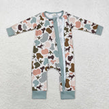5.14 USA WAREHOUSE LR1387 Baby boys bamboo camo zipper romper